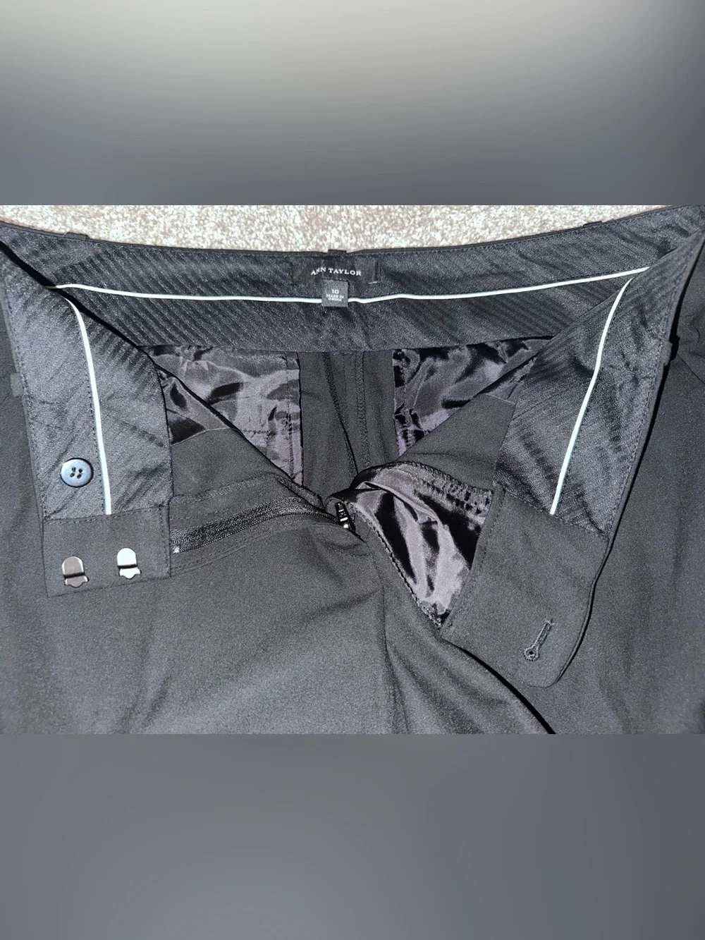 Ann Taylor Black Straight-Leg Dress Trousers NWOT Sz 10